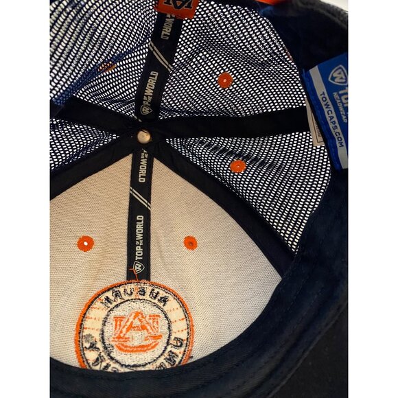 Auburn University Snapback Trucker Hat Mens OS Blue/Orange Tigers SEC Football - Picture 8 of 10